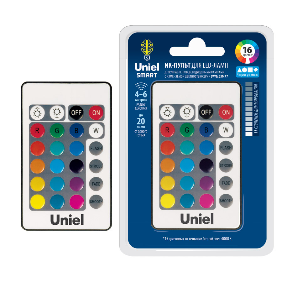 UCH-S210 BLACK Пульт управления лампой RGB серии «SMART» c ИК сенсором. Черный. ТМ Uniel. UCH-S210 BLACK Пульт управления лампой RGB серии «SMART» c ИК сенсором. Черный. ТМ Uniel.