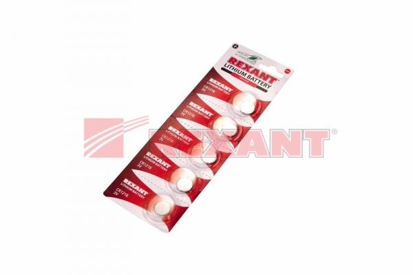 Литиевые батарейки CR1216 5 шт. 3 V 25 mAh блистер REXANT Литиевые батарейки CR1216 5 шт. 3 V 25 mAh блистер REXANT